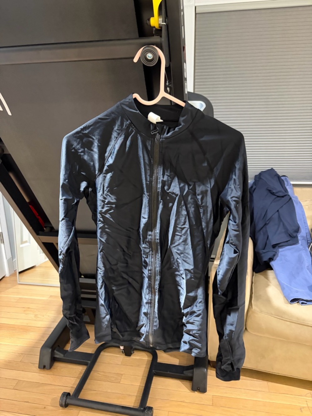 Black Lightweight Zip-Up active wear shirt